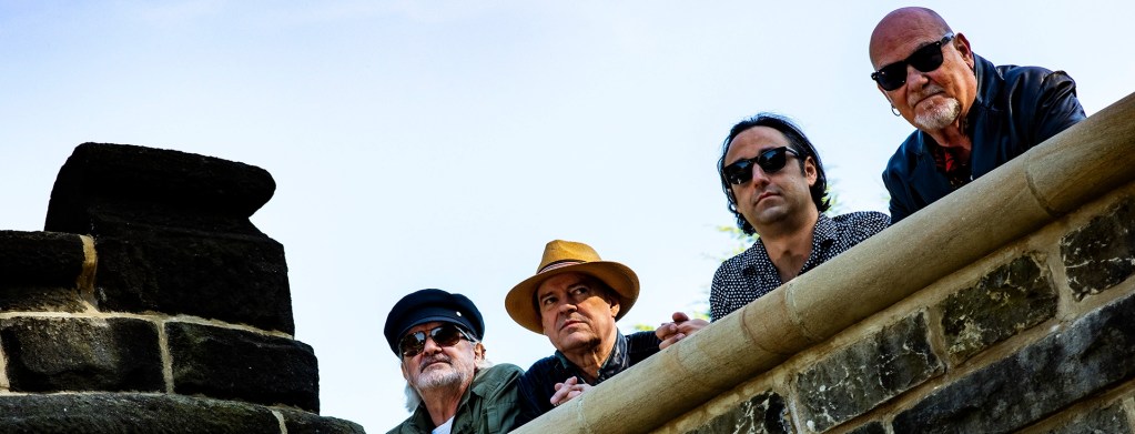 A 2024 photo of the band The Mission on top of The Bear Pit in Headingley.