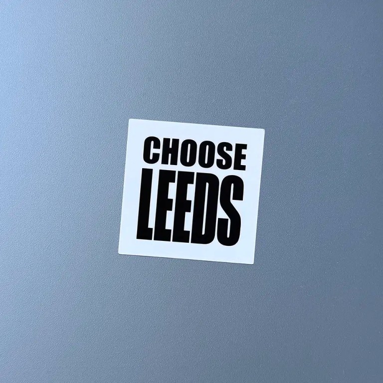 Choose Leeds sticker in yellow, blue and white.