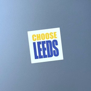 Choose Leeds sticker in yellow, blue and white.