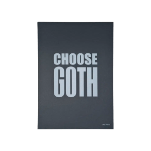 Choose Goth A4 print using white ink on a deep, dark grey paper.