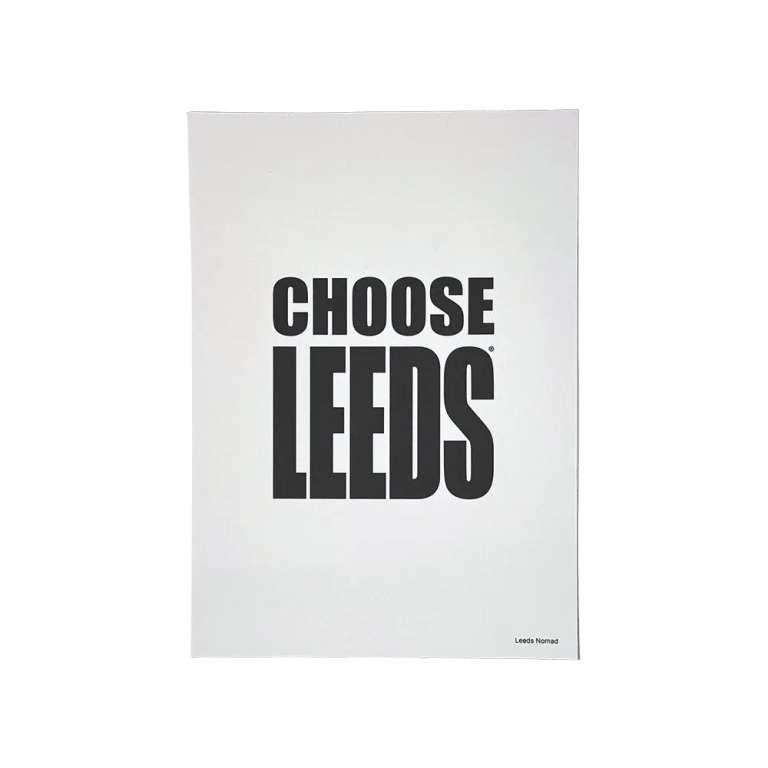 Choose Leeds A4 print using black ink on a white paper.