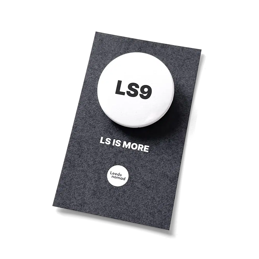 Leeds postcode button badge (38mm)